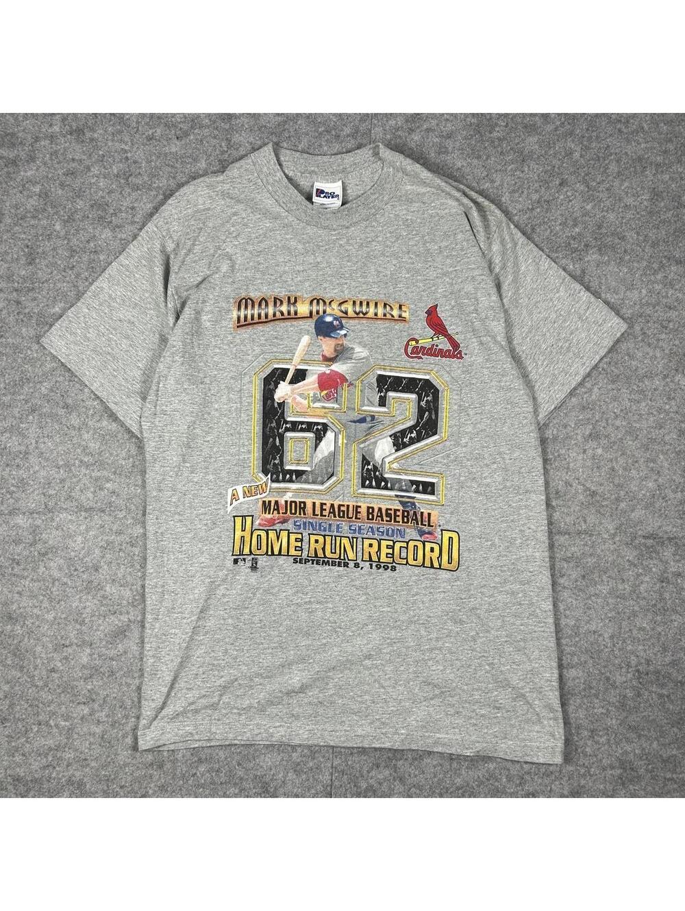 Vintage 90s Pro Player Cardinals Mark McGwire Home Run T Shirt Size Large